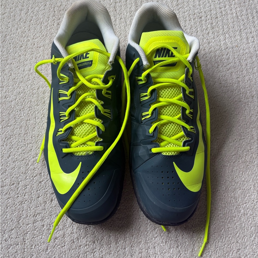 Nike Men's Black and Neon Green Athletic Shoes